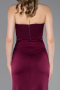Robe de Soirée Longue Satin Couleur Cerise ABU6061