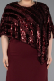 Robe De Soirée Grande Taille Midi Rouge Bordeaux ABK2609