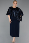Robe De Soirée Grande Taille Midi Bleu Marine ABK2609