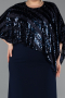 Robe De Soirée Grande Taille Midi Bleu Marine ABK2609