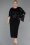 Robe De Soirée Grande Taille Midi Noir ABK2609
