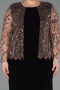 Robe De Soirée Grande Taille Midi Noir-Cuivre ABK2417