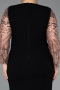 Robe De Soirée Grande Taille Midi Noir-Cuivre ABK2417