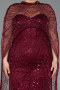 Robe De Mariée Grande Taille Perlé Longue Rouge Bordeaux ABU5328
