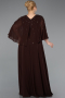Robe de Soirée Grande Taille Longue Mousseline Brun ABU6066