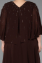 Robe de Soirée Grande Taille Longue Mousseline Brun ABU6066