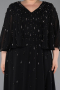 Robe de Soirée Grande Taille Longue Mousseline Noir ABU6066
