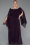 Robe De Soirée Grande Taille Longue Mousseline Violet Foncé ABU6068