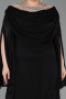 Robe De Soirée Grande Taille Longue Mousseline Noir ABU6068