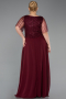 Robe Grande Taille Longue Mousseline Rouge Bordeaux ABU6585