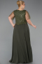 Robe Grande Taille Mousseline Longue Kaki ABU5554