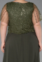 Robe Grande Taille Mousseline Longue Kaki ABU5554