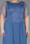Robe Grande Taille Mousseline Longue Indigo ABU5554