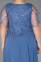 Robe Grande Taille Mousseline Longue Indigo ABU5554