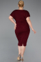 Robe De Soirée Grande Taille Midi Rouge Bordeaux ABK2535