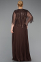 Robe de Soirée Grande Taille Longue Mousseline Brun ABU6012