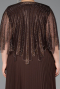 Robe de Soirée Grande Taille Longue Mousseline Brun ABU6012