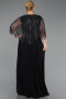 Robe de Soirée Grande Taille Longue Mousseline Noir ABU6012