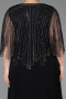 Robe de Soirée Grande Taille Longue Mousseline Noir ABU6012