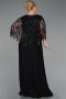 Robe De Soirée Grande Taille Mousseline Longue Noir-Noir ABU4633