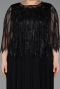 Robe De Soirée Grande Taille Mousseline Longue Noir-Noir ABU4633