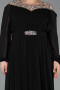 Robe Grande Taille Longue Mousseline Noir ABU5555