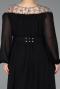 Robe Grande Taille Longue Mousseline Noir ABU5555