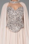 Robe De Soirée Grande Taille Mousseline Longue Beige ABU5940