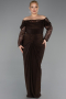 Robe de Soirée Grande Taille Longue Brun ABU6069
