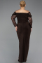 Robe de Soirée Grande Taille Longue Brun ABU6069