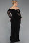 Robe de Soirée Grande Taille Longue Noir ABU6069
