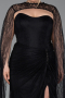 Robe De Soirée Grande Taille Longue Dantelle Noir ABU6070