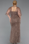 Robe De Soirée Grande Taille Perlé Longue Cuivre ABU5722