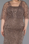 Robe De Soirée Grande Taille Perlé Longue Cuivre ABU5722