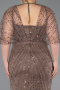 Robe De Soirée Grande Taille Perlé Longue Cuivre ABU5722