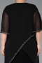 Robe De Invitation Grande Taille Midi Mousseline Noir ABK2600