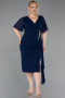 Robe De Invitation Grande Taille Midi Bleu Marine ABK2401