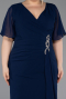 Robe De Invitation Grande Taille Midi Bleu Marine ABK2401