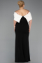 Robe De Soirée Grande Taille Longue Noir-Crème ABU3945