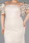 Robe Grande Taille Longue Perlé Beige ABU5948