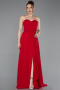 Robe de Soirée Longue Mousseline Rouge ABU4965