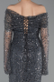 Robe Queue De Poisson Squameuse Longue Anthracite ABU5623