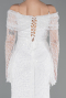 Robe Queue De Poisson Squameuse Longue Blanc ABU5623