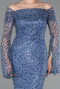Robe Queue De Poisson Squameuse Longue Indigo ABU5623