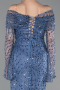Robe Queue De Poisson Squameuse Longue Indigo ABU5623