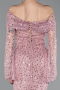 Robe Queue De Poisson Squameuse Longue Poudre ABU5623