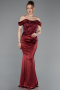Robe de Soirée Longue Rouge Bordeaux ABU6078