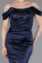 Robe de Soirée Longue Bleu Marine ABU6078