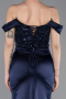 Robe de Soirée Longue Bleu Marine ABU6078
