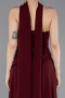 Robe de Soirée Longue Mousseline Rouge Bordeaux ABU6081